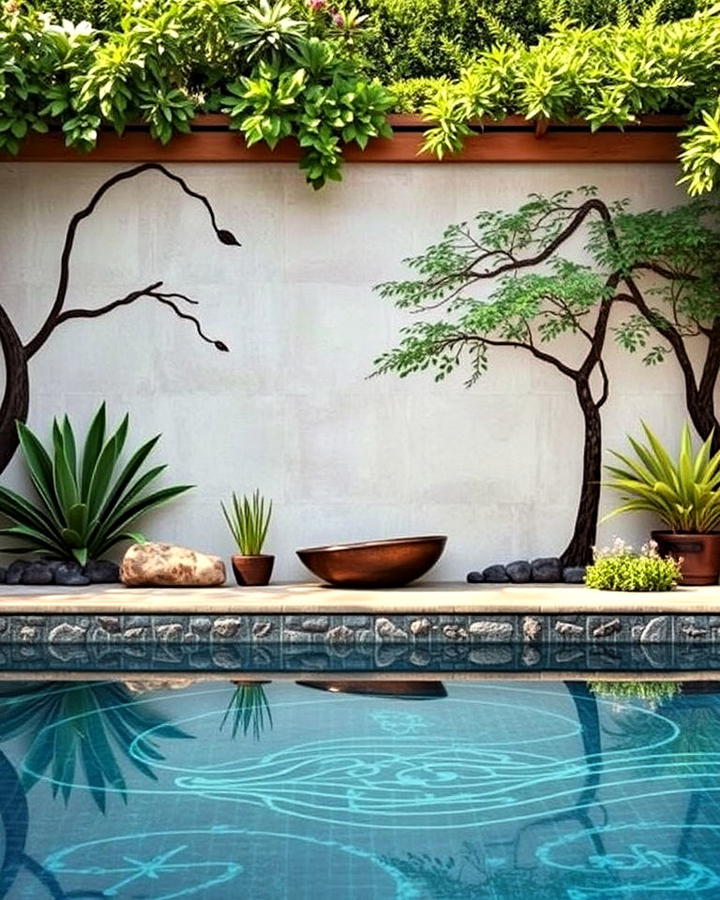 zen garden reflection pool mural