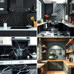 25 Kitchen With Black Backsplash Ideas for Drama