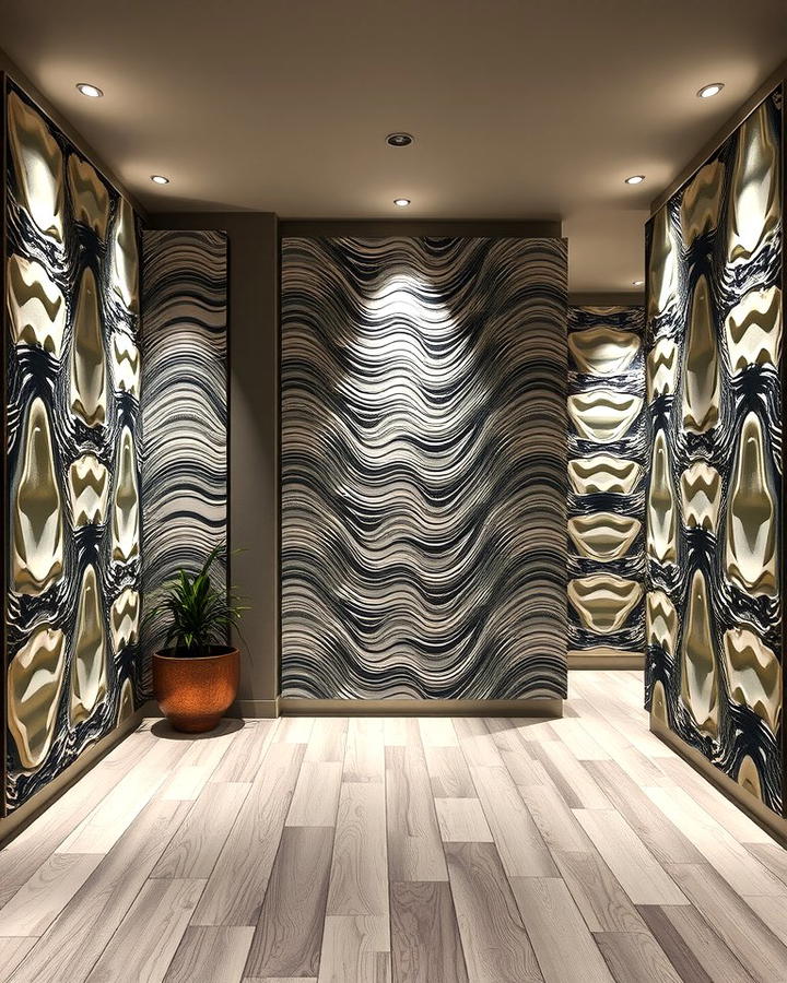 3D Wall Panels for Visual Impact - 30 Basement Wall Ideas