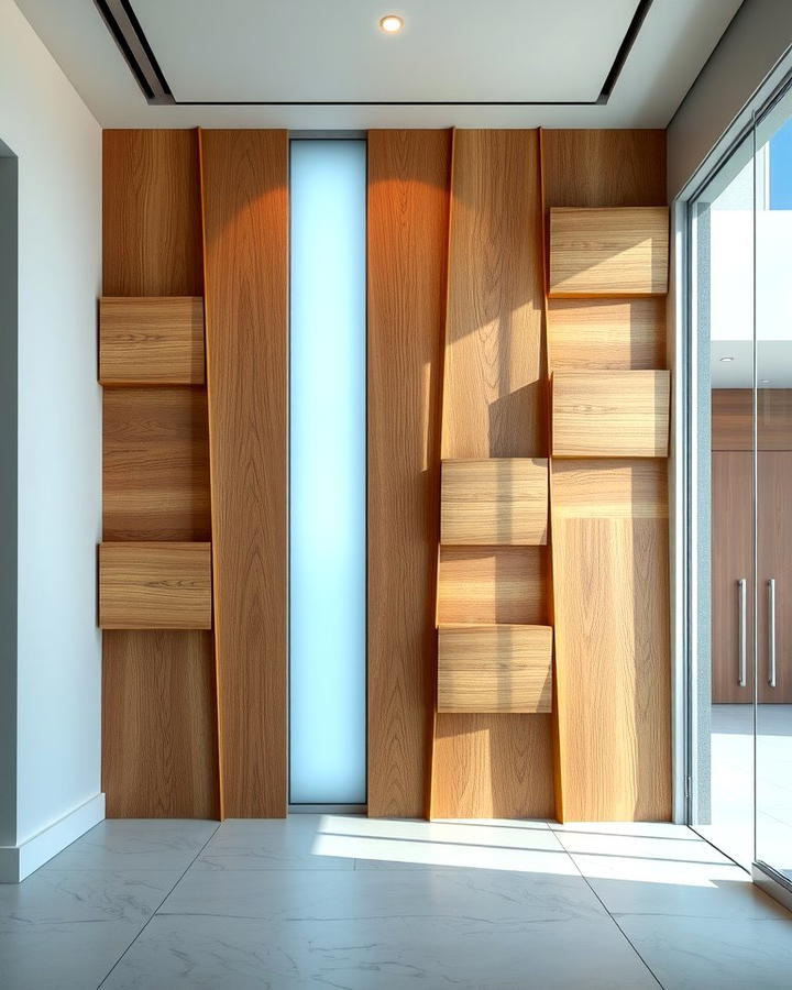 3D Wood Panel Wall - 25 Wood Accent Wall Ideas