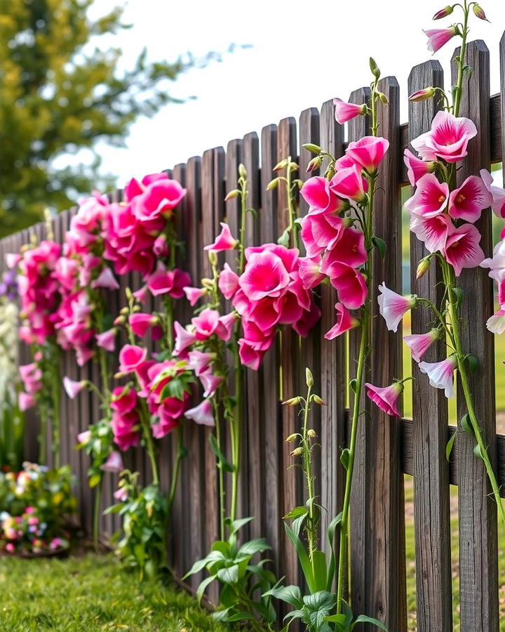 A Rustic Wildflower Fence Line - 25 Wildflower Garden Ideas