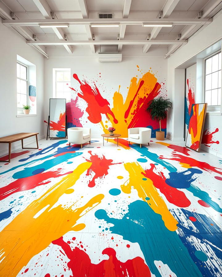 Abstract Art Floor - 25 Painted Floor Ideas