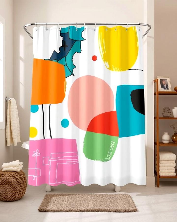 Abstract Art for a Bold Statement - 25 Shower Curtain Ideas