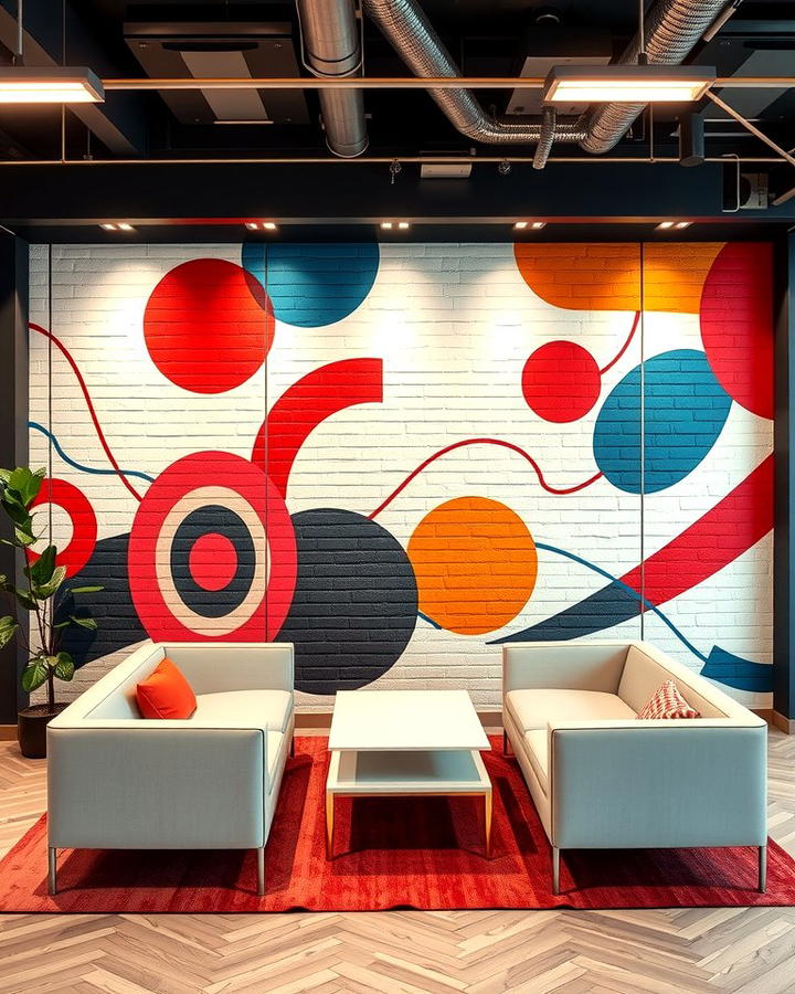 Abstract Murals - 25 Office Accent Wall Ideas