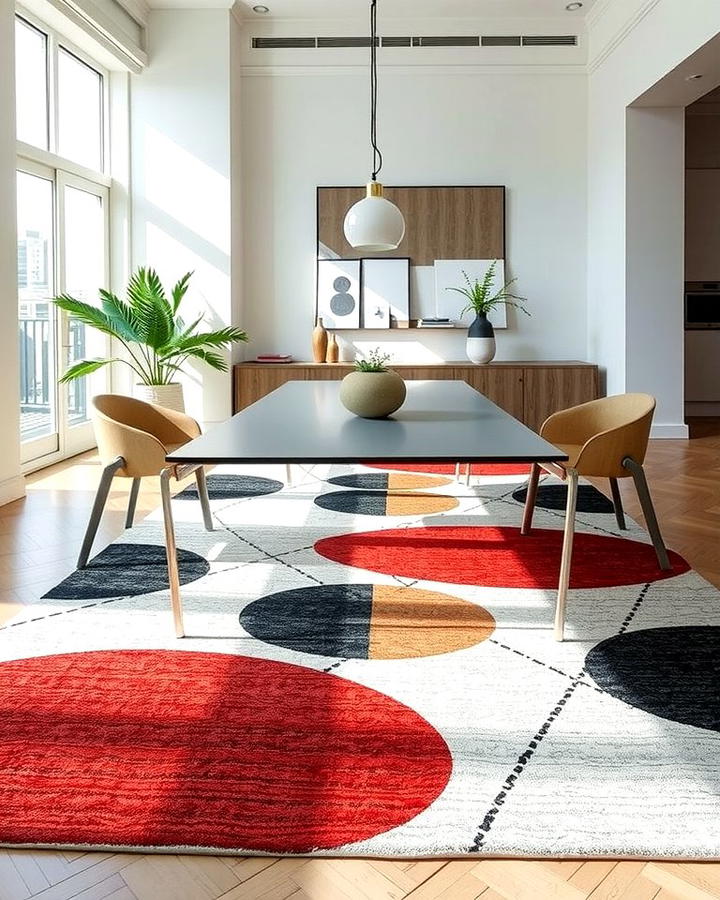 Abstract Pattern Rugs for a Modern Aesthetic - 30 Dining Room Rug Ideas