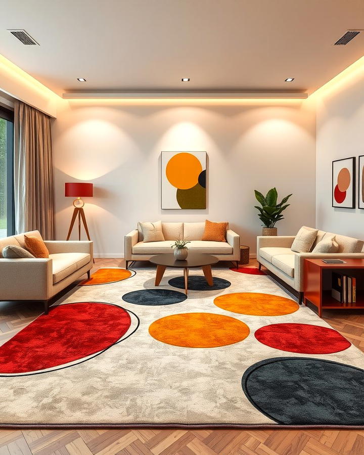 Abstract Rugs for Artistic Expression - 30 Living Room Rug Ideas