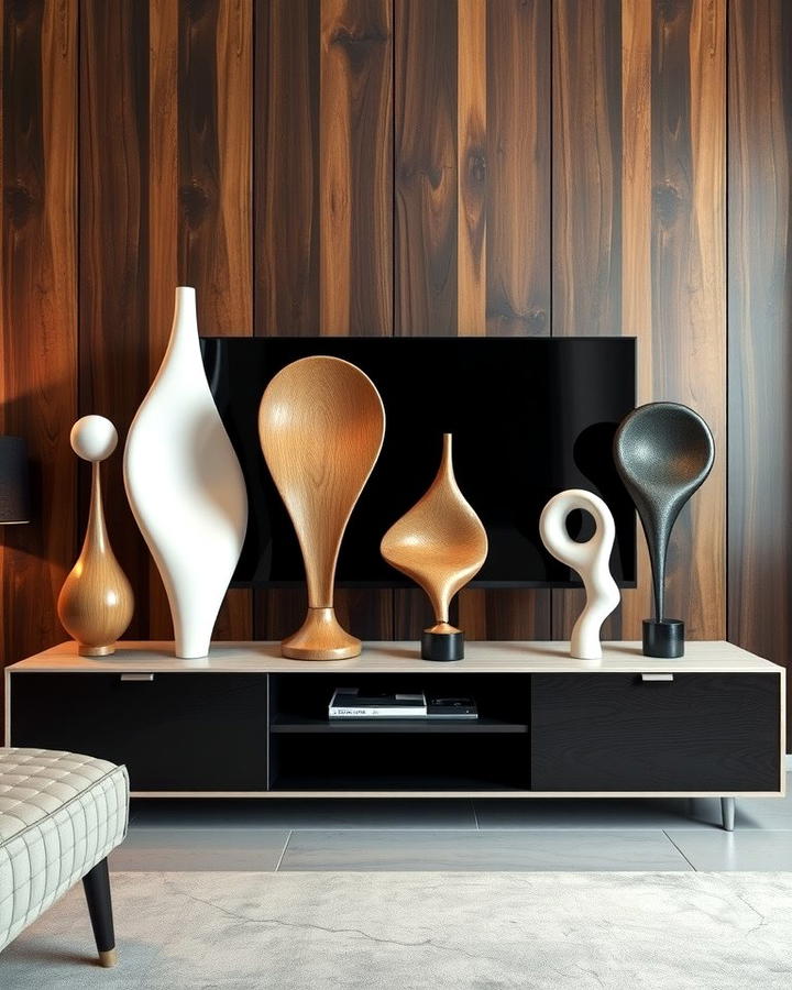 Abstract Sculptures - 25 Tv Console Decor Ideas