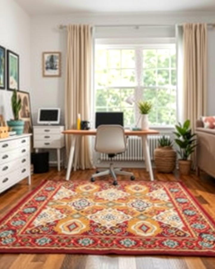 Accent Rug for Comfort and Style - 30 Home Office Ideas for Her