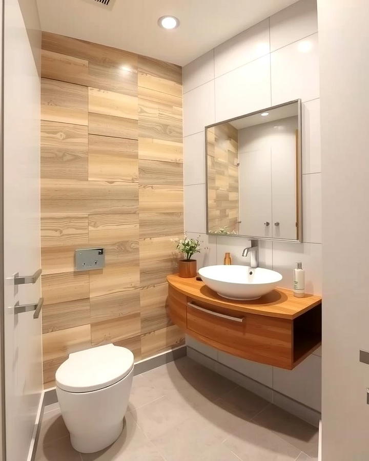 Accent Wall for Depth - 25 Small Powder Room Ideas