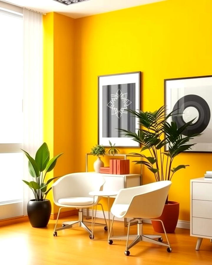 Accent Wall with Bold Paint - 25 Office Wall Decor Ideas