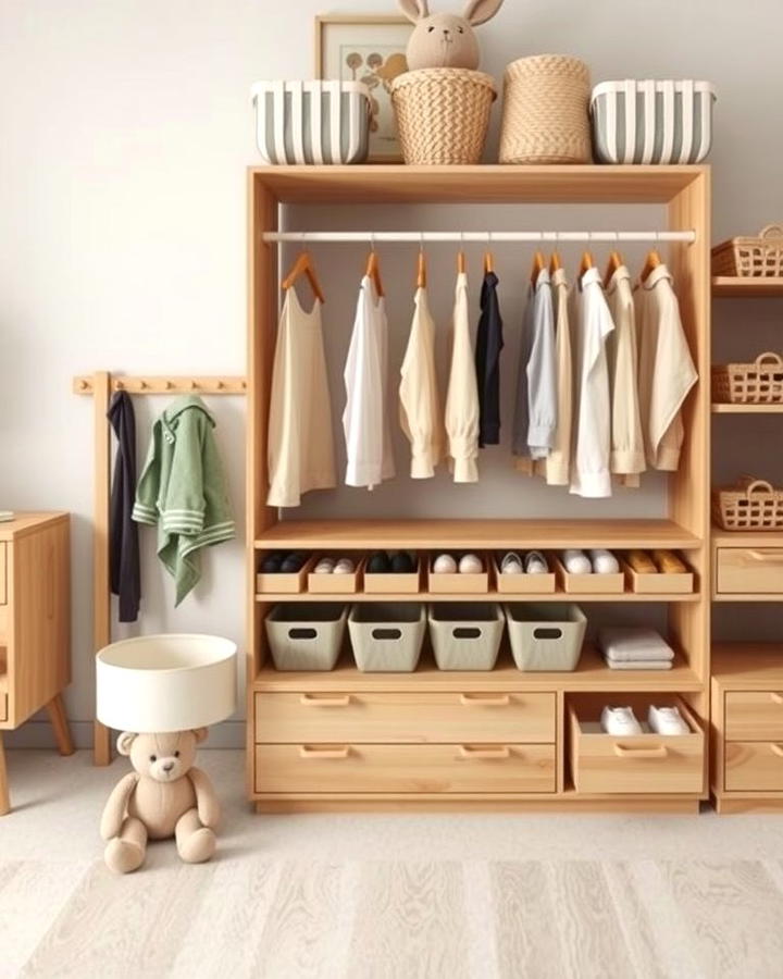 Accessible Clothing Storage - 25 montessori nursery ideas