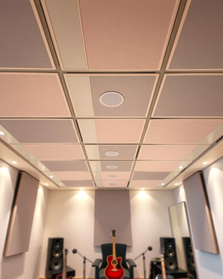 Acoustic Ceiling Panels for Better Sound - 25 Music Room Ideas