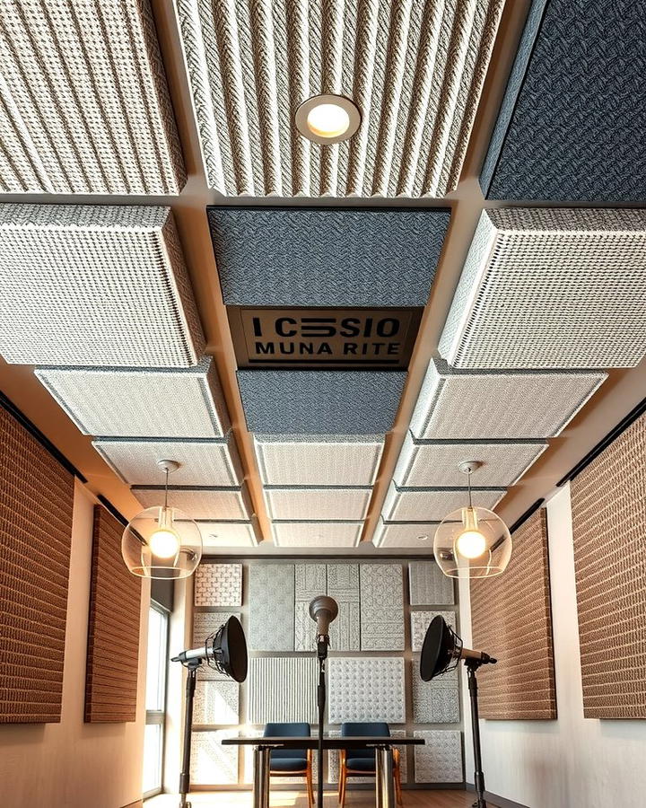 Acoustic Ceiling Panels for Enhanced Sound Quality - 25 Podcast Room Ideas