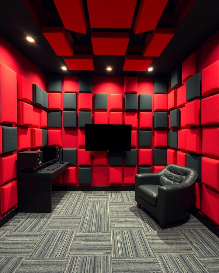 Acoustic Foam Panels - 25 Red and Black Gaming Setup Ideas