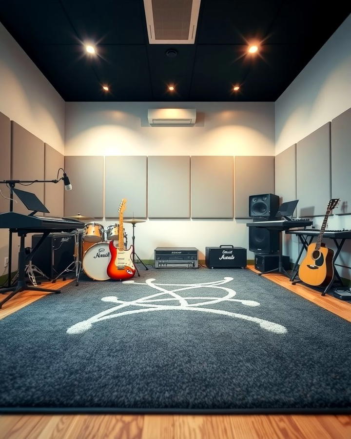 Acoustic Rugs for Enhanced Sound Quality - 25 Music Room Ideas