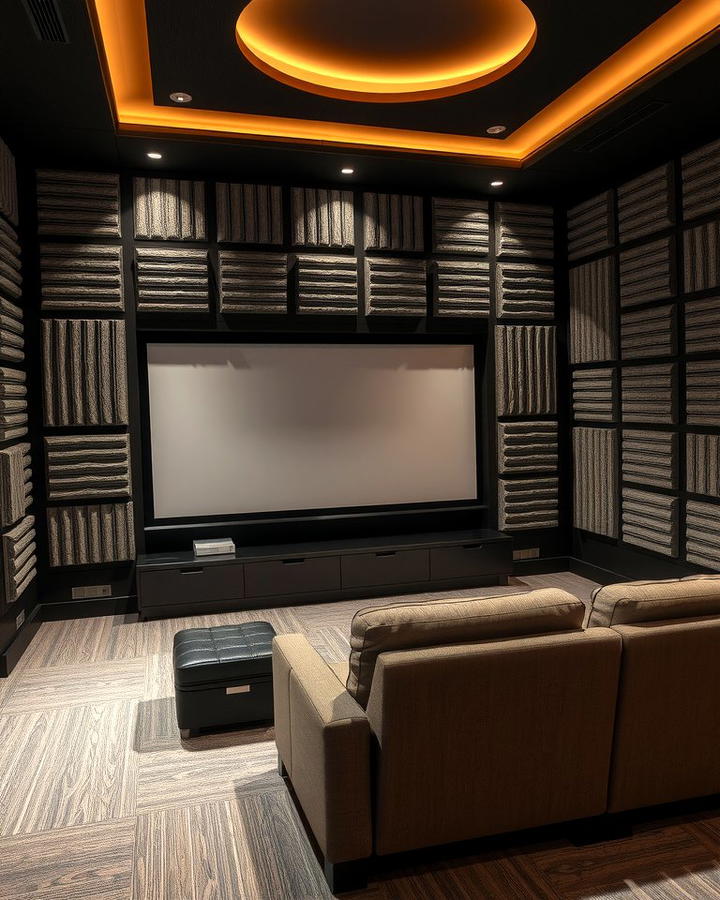 Acoustic Wall Panels - 30 Media Room Ideas