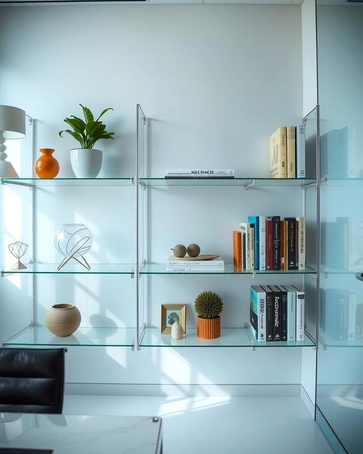 Acrylic Shelves for a Sleek Finish - 25 Office Shelving Ideas