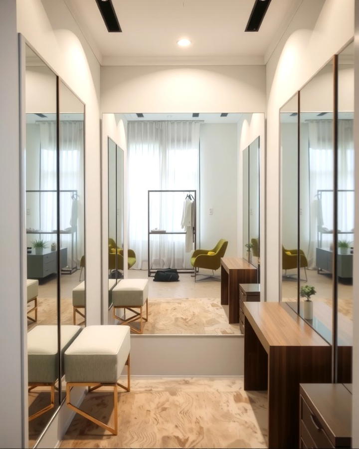 Add Full Length Mirrors to Create Illusions of Space - 25 Small Dressing Room Ideas