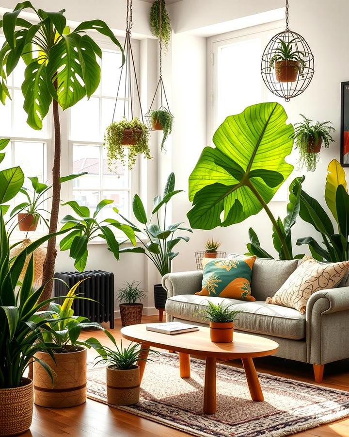 Add Greenery with Indoor Plants - 25 Simple Living Room Ideas