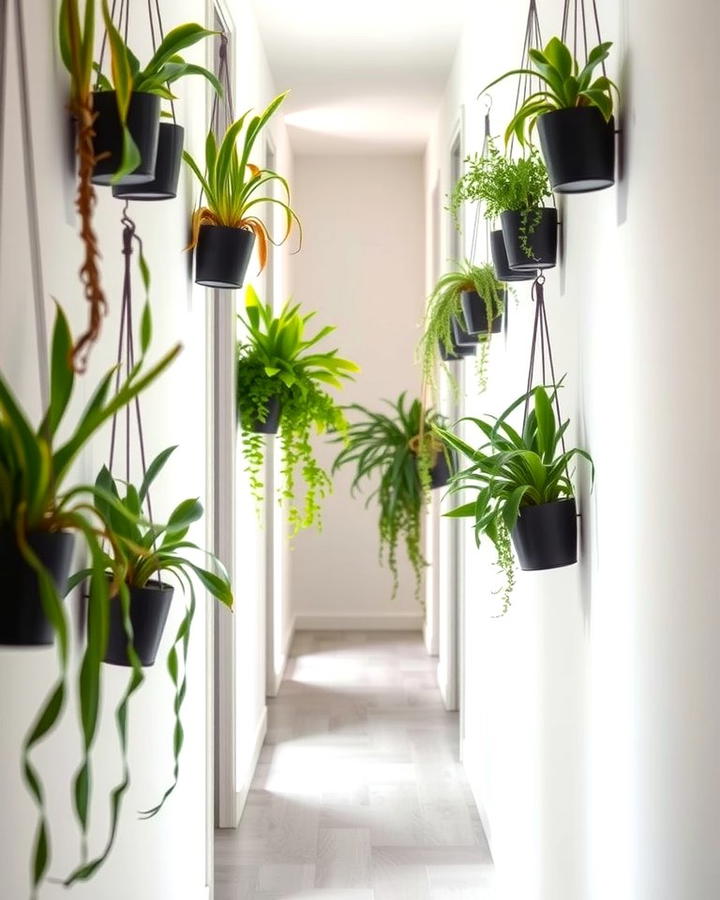 Add Greenery with Narrow Plant Displays - 25 Narrow Hallway Ideas