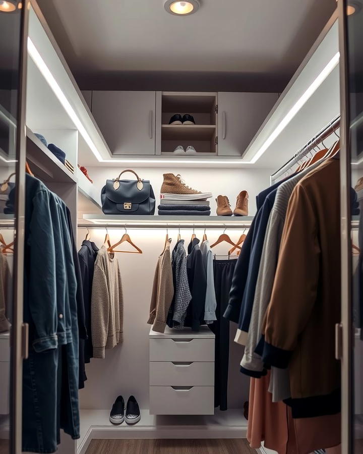 Add Lighting Inside the Closet - 25 Small Closet Storage Ideas