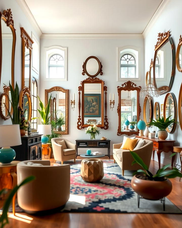 Add Mirrors for Depth - 30 Bohemian Maximalist Decor Ideas