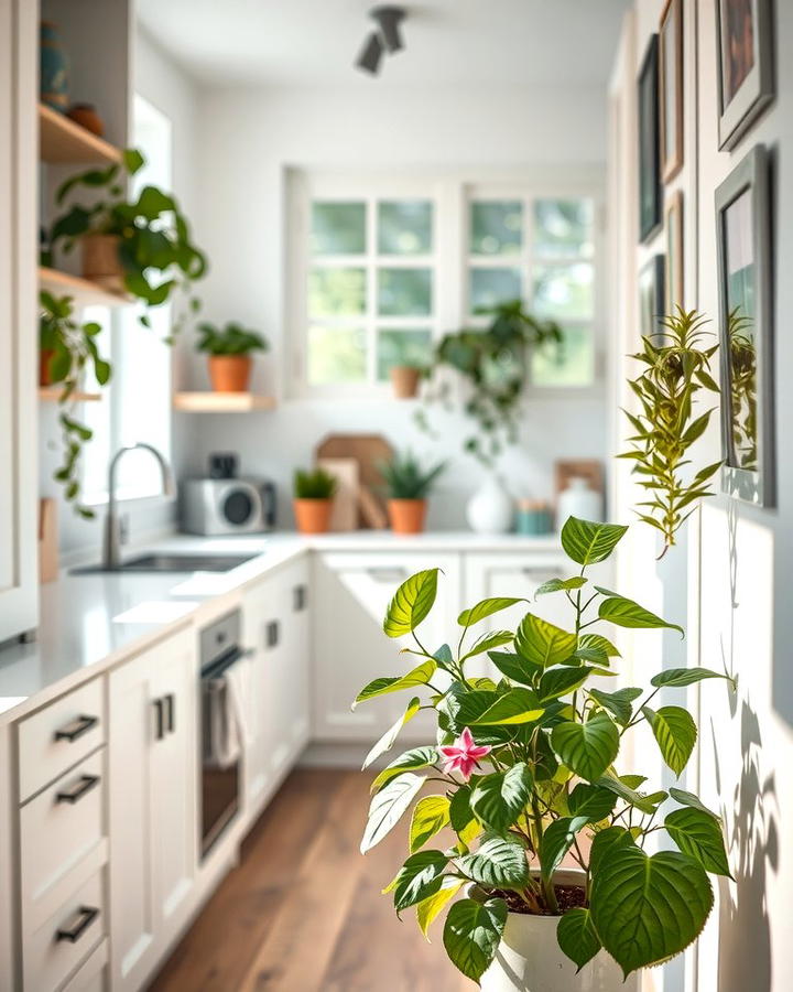 Add Plants for a Fresh Touch - 25 Small Galley Kitchen Ideas on a Budget