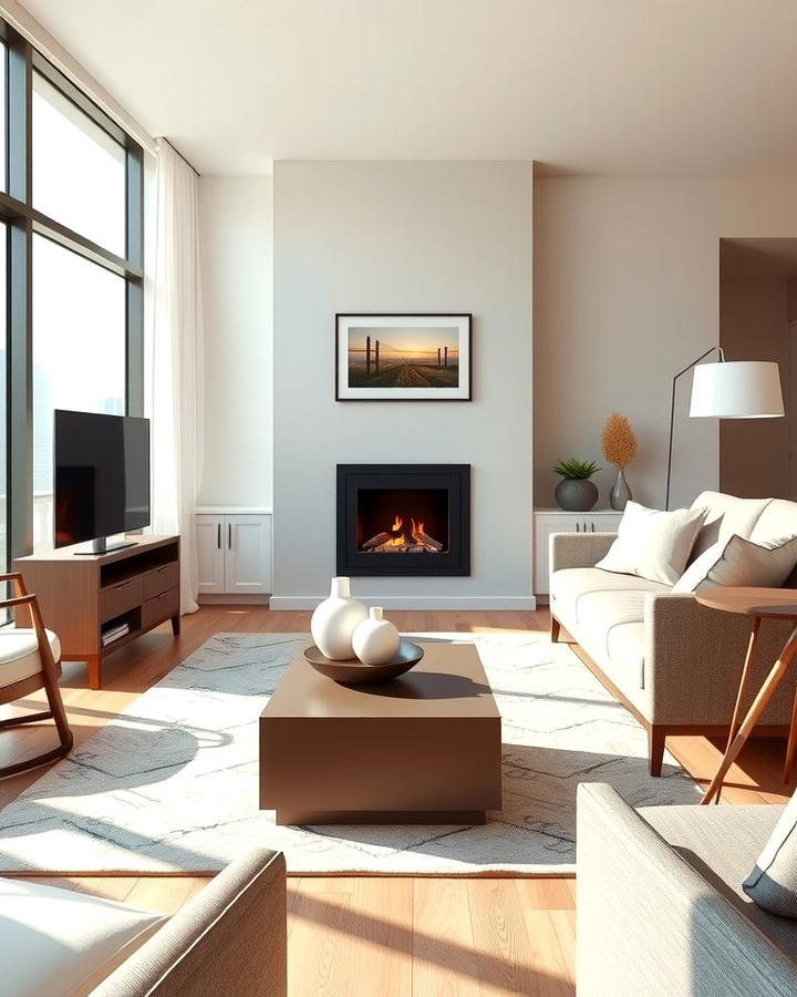 Add a Compact Fireplace - 30 Condo Living Room Ideas