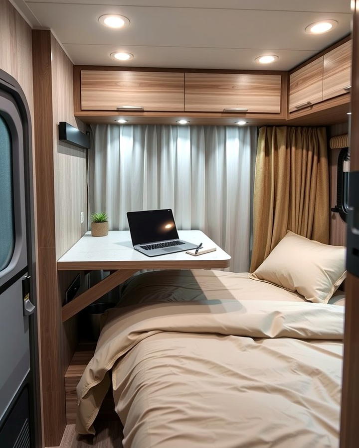 Add a Foldable Desk for Versatility - 25 Rv Bedroom Ideas