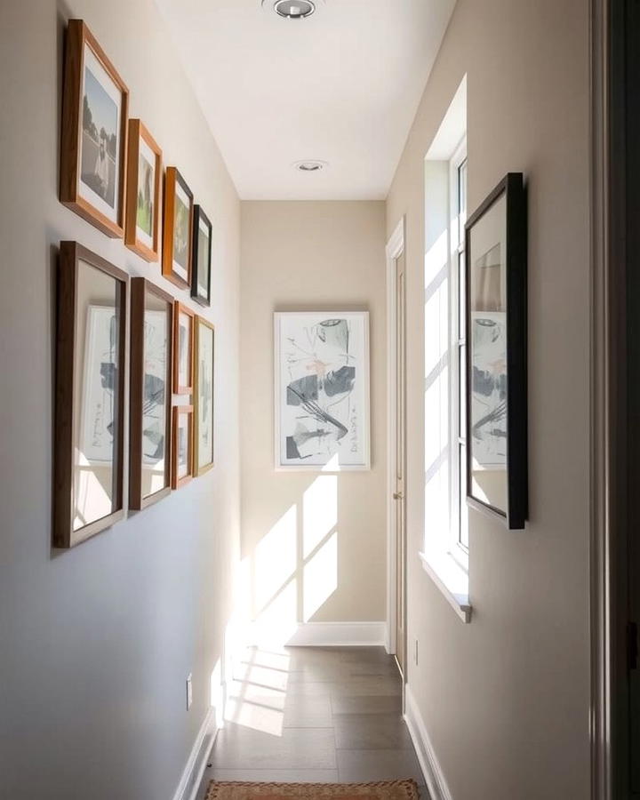 Add a Gallery Wall for Personality - 25 Narrow Hallway Ideas