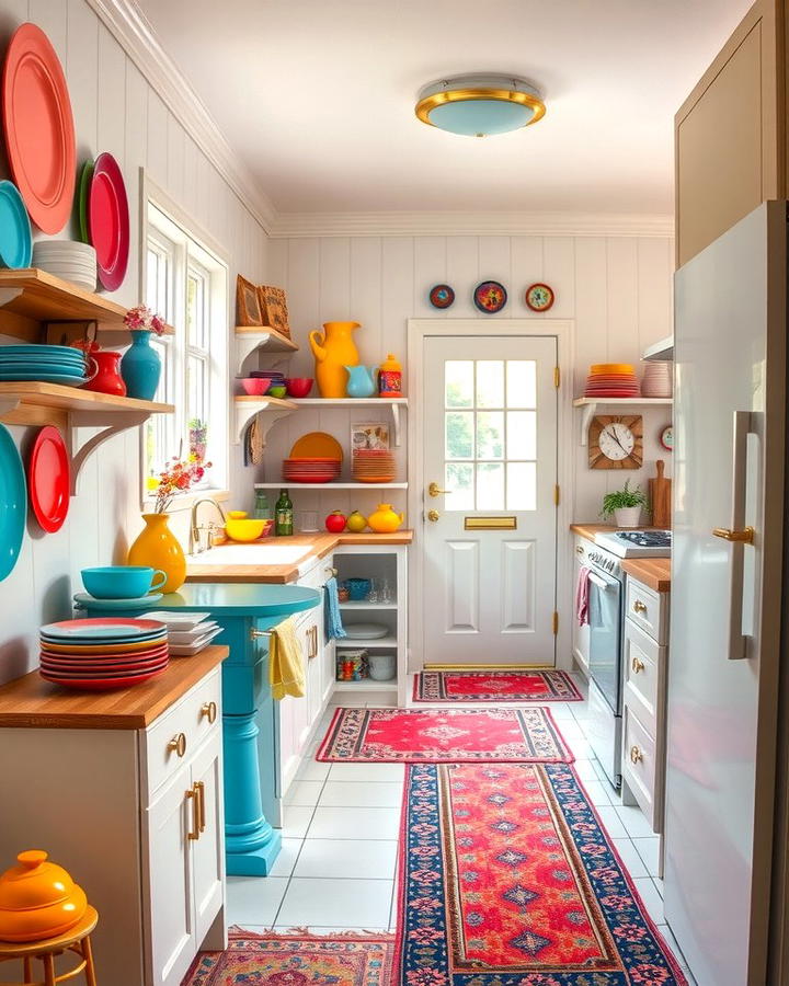 Add a Pop of Color with Accessories - 25 Small Galley Kitchen Ideas on a Budget