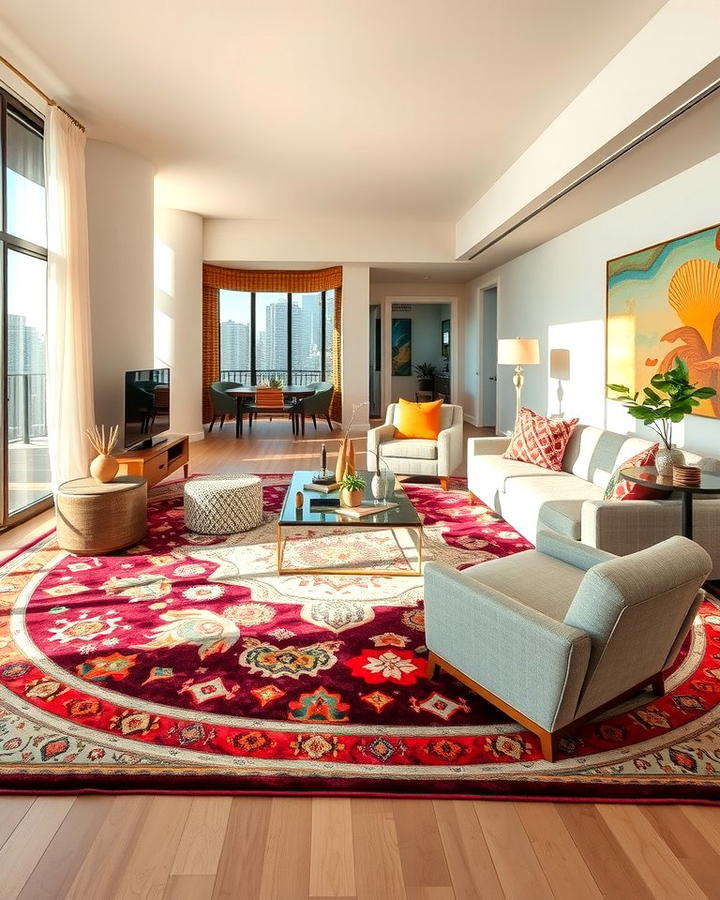 Add a Statement Rug - 30 Condo Living Room Ideas