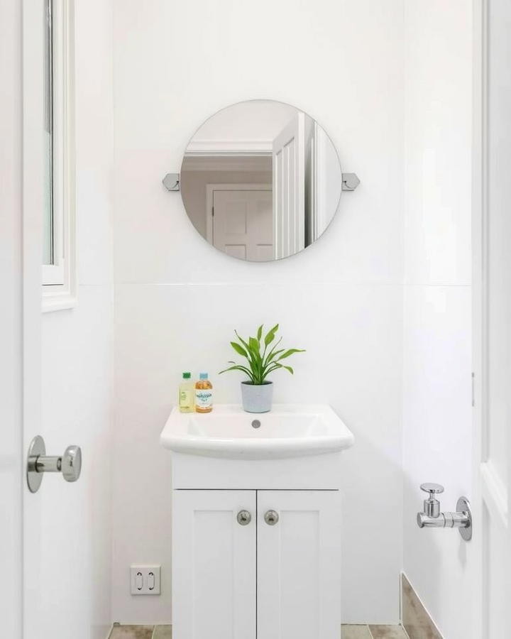 Add a Touch of Greenery - 30 Small White Bathroom Ideas