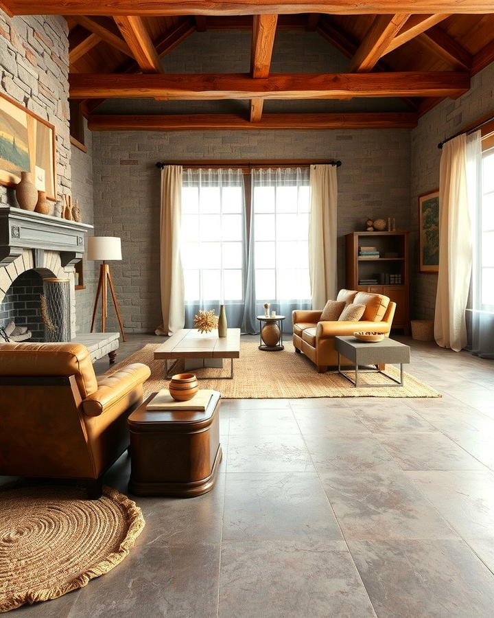 Adding Textured Finishes for Visual Interest - 25 Rustic Concrete Floor Living Room Ideas