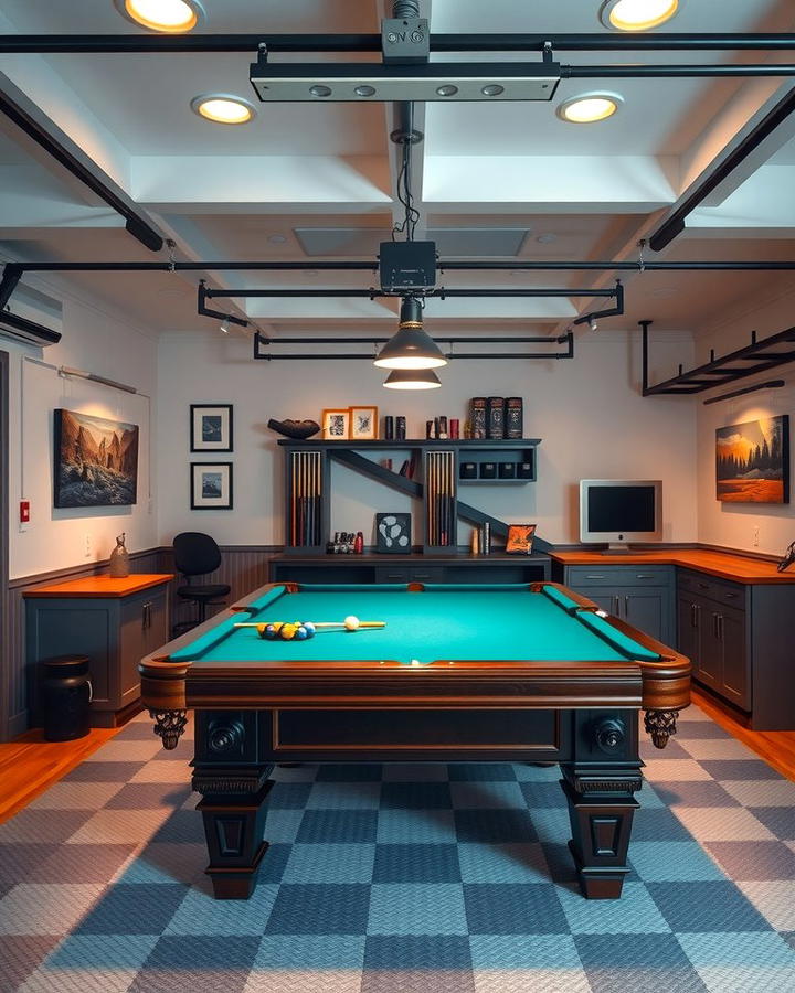 Adding a Pool Table as the Centerpiece - 30 Garage Game Room Ideas