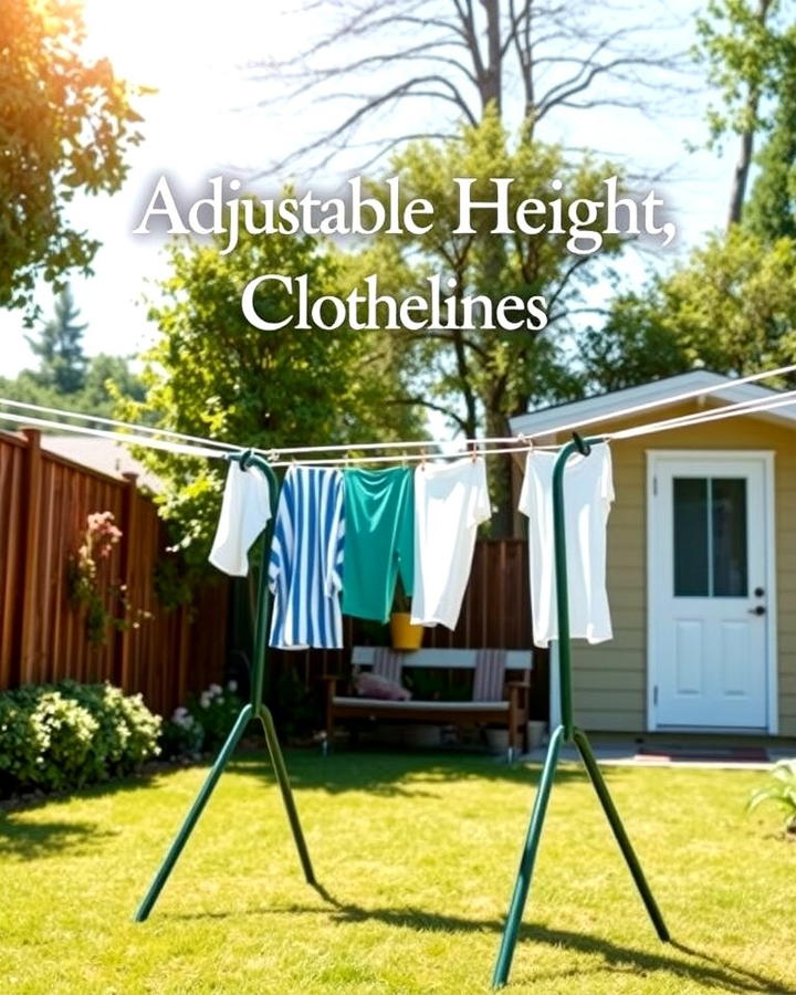 Adjustable Height Clothesline for Accessibility - 25 Outdoor Clothesline Ideas