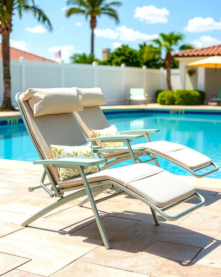 Adjustable Poolside Recliners - 25 Pool Furniture Ideas