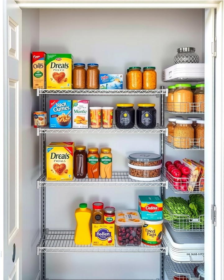 Adjustable Wire Shelving for Flexibility - 25 Small Pantry Ideas