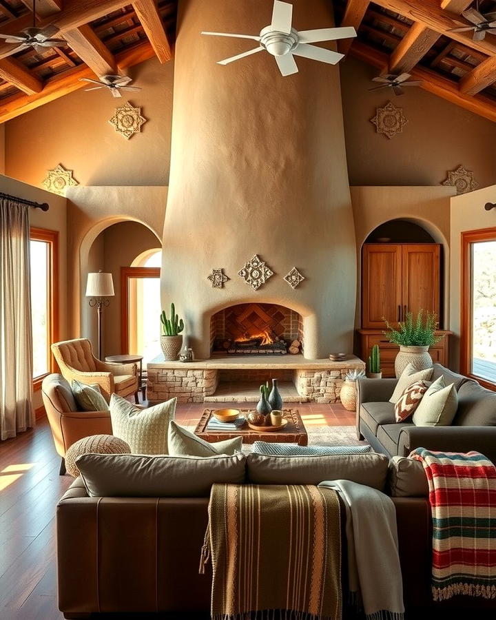 Adobe Style Fireplaces - 25 Southwest Living Room Ideas