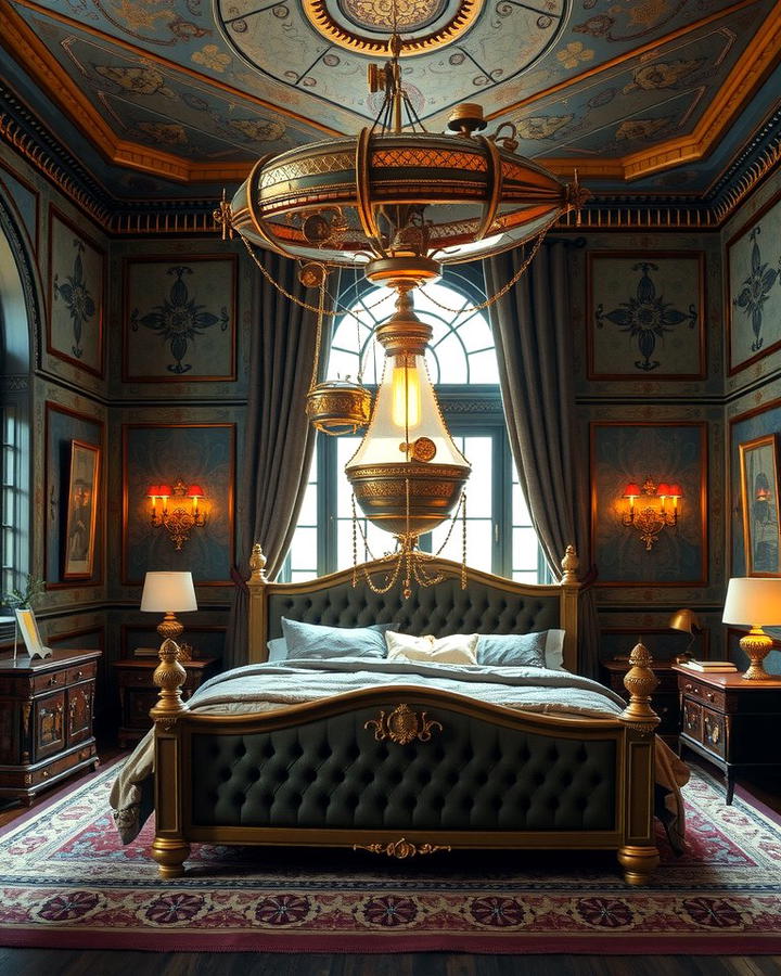 Airship Chandeliers - 25 Steampunk Bedroom Ideas