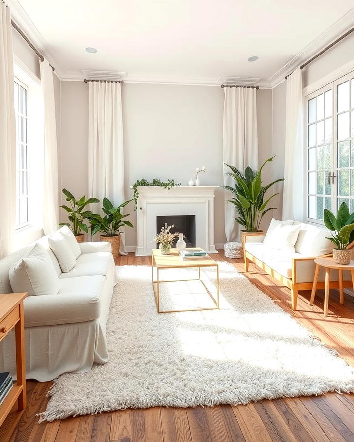 All White Elegance - 25 Monochromatic Living Room Ideas