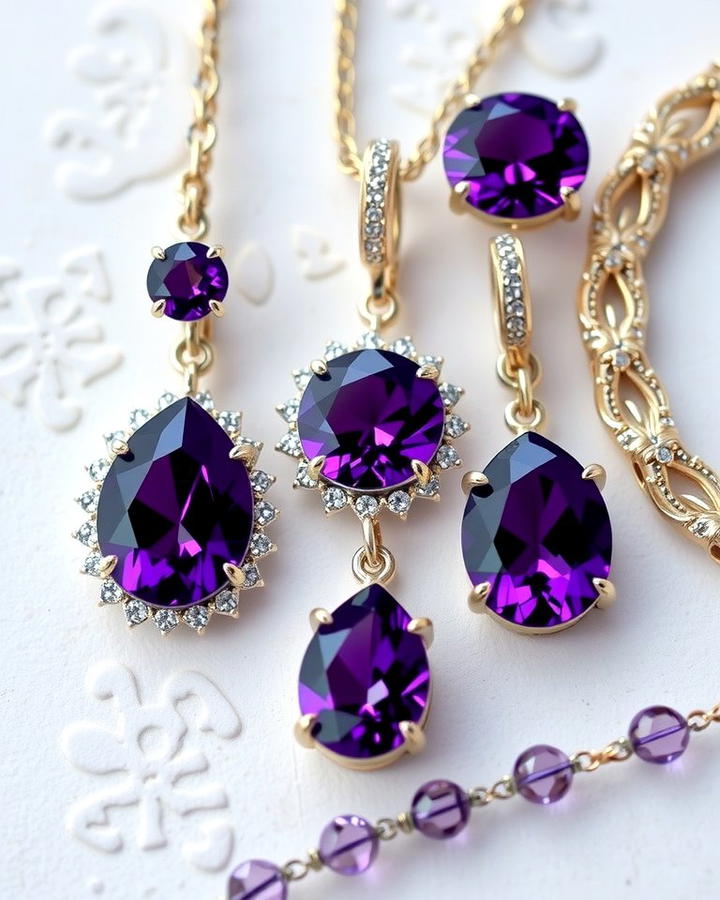 Amethyst Bridal Jewelry - 30 Purple Wedding Theme Ideas