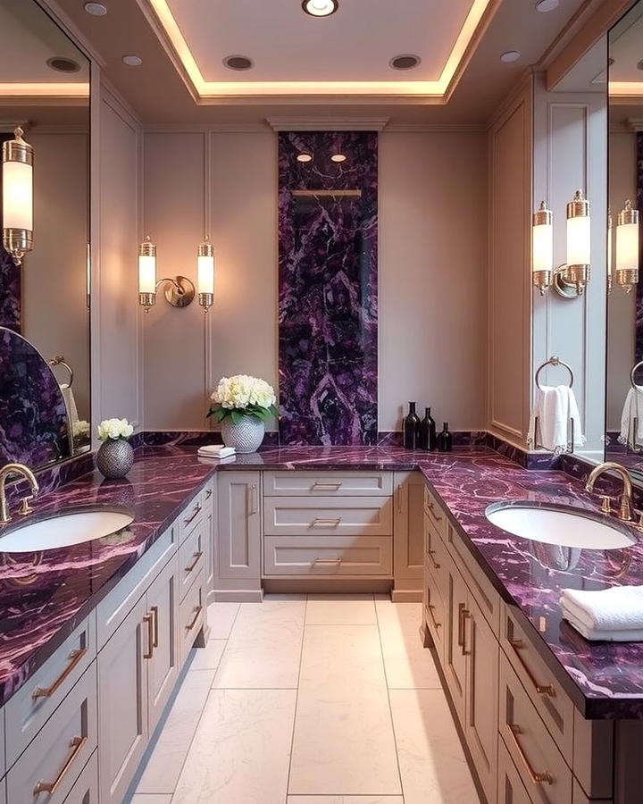Amethyst Countertops - 25 Purple Bathroom Ideas