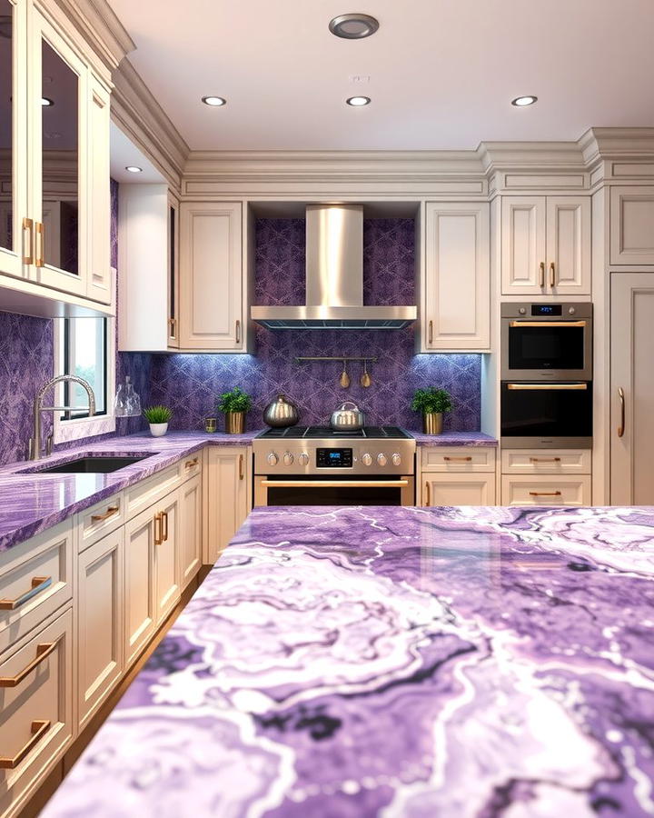 Amethyst Countertops - 25 Purple Kitchen Ideas