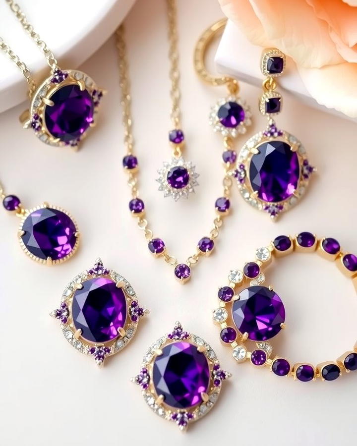 Amethyst Inspired Jewelry - 30 Purple Wedding Theme Ideas