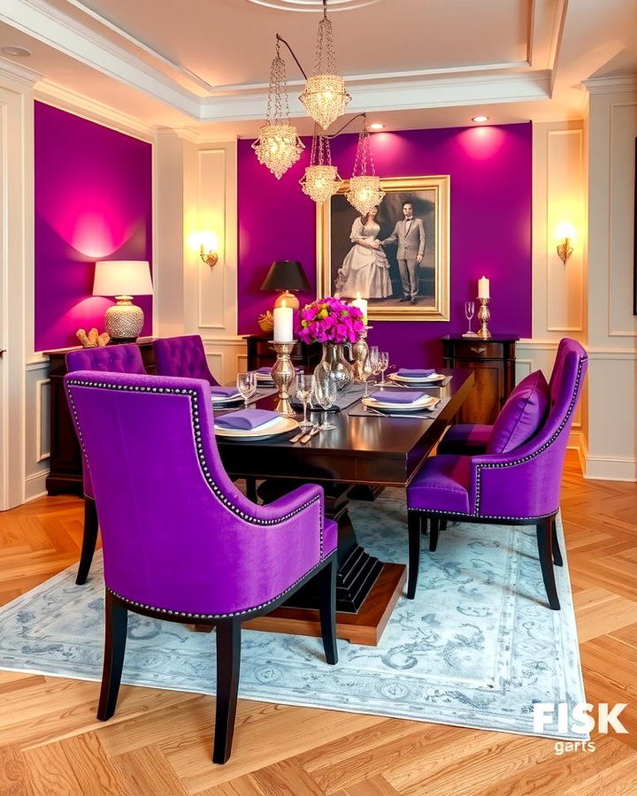 Amethyst Inspired Upholstery - 25 Purple Dining Room Ideas