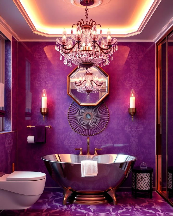 Amethyst Lighting Fixtures - 25 Purple Bathroom Ideas