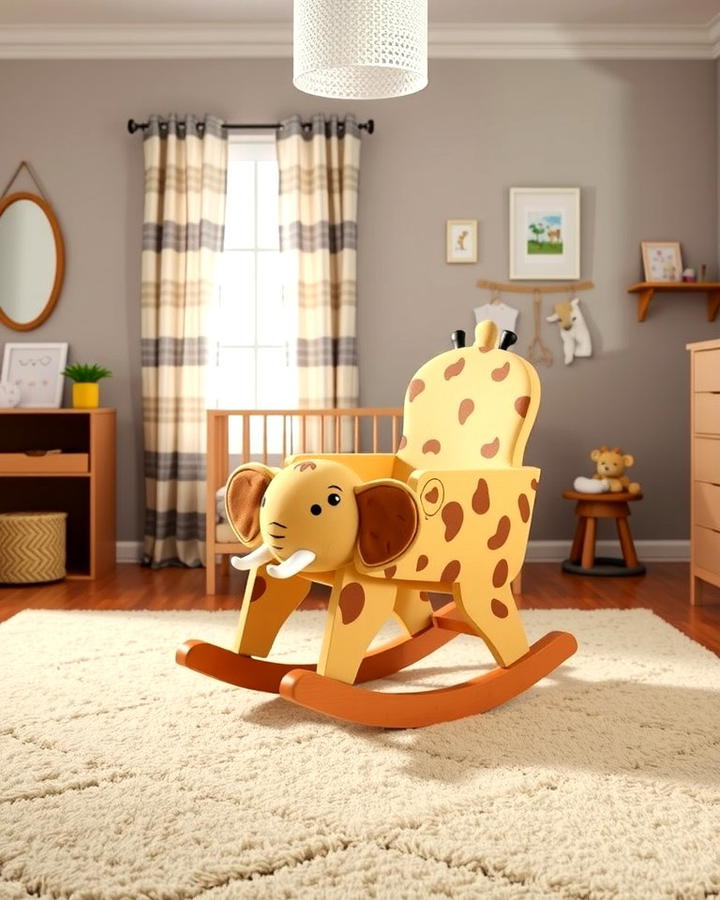 Animal Themed Rocking Chair - 30 Safari Nursery Decor Ideas