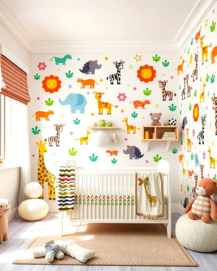 Animal Themed Wall Stickers - 25 Nursery Wall Decor Ideas