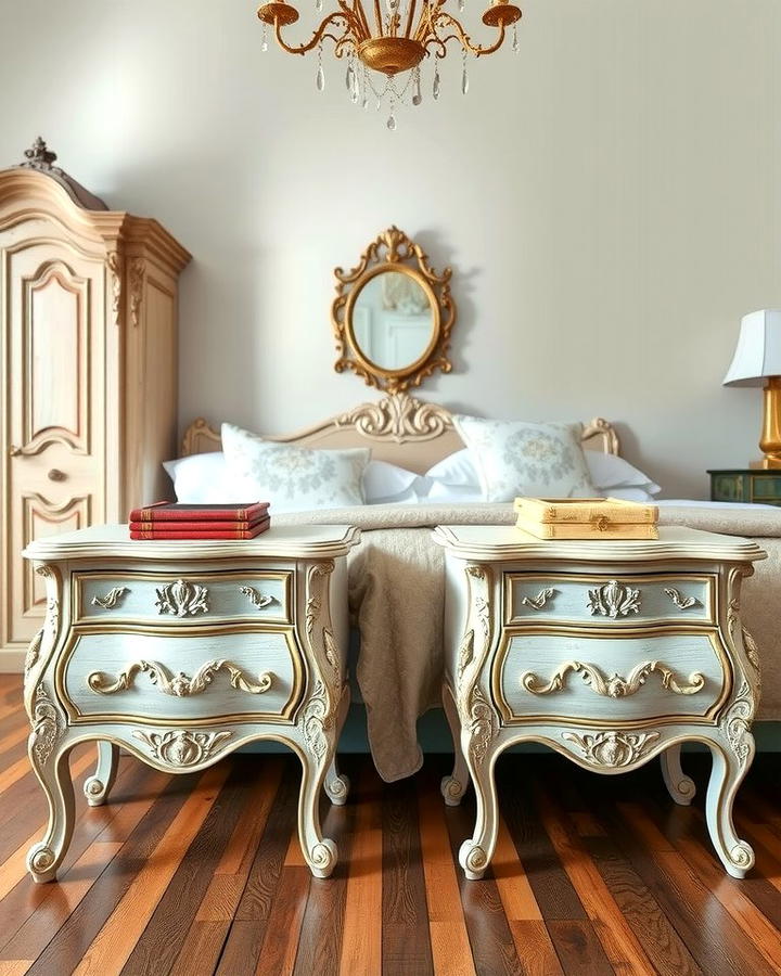 Antique Bedside Tables - 30 French Bedroom Decor Ideas